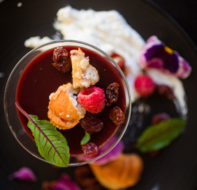 Berry dessert in a glass at our Laguna Beach restaurant - Splashes